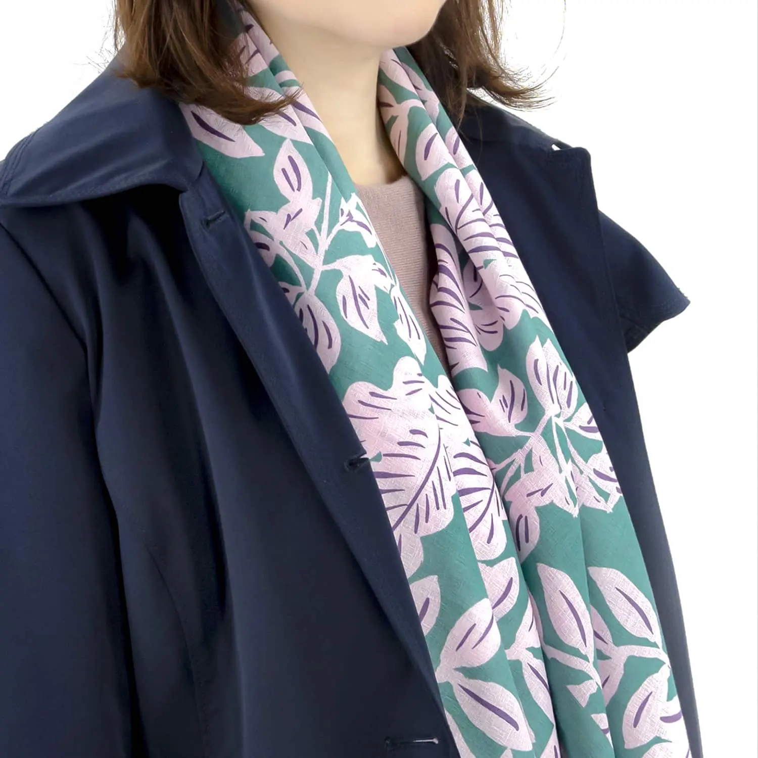[Kokka Lifestyle] Water-repellent Leaves Prints Furoshiki - Pink