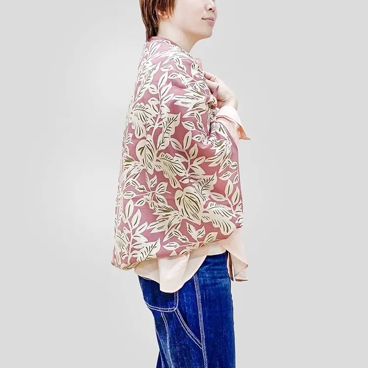 [Kokka Lifestyle] Water-repellent Leaves Prints Furoshiki - Pink