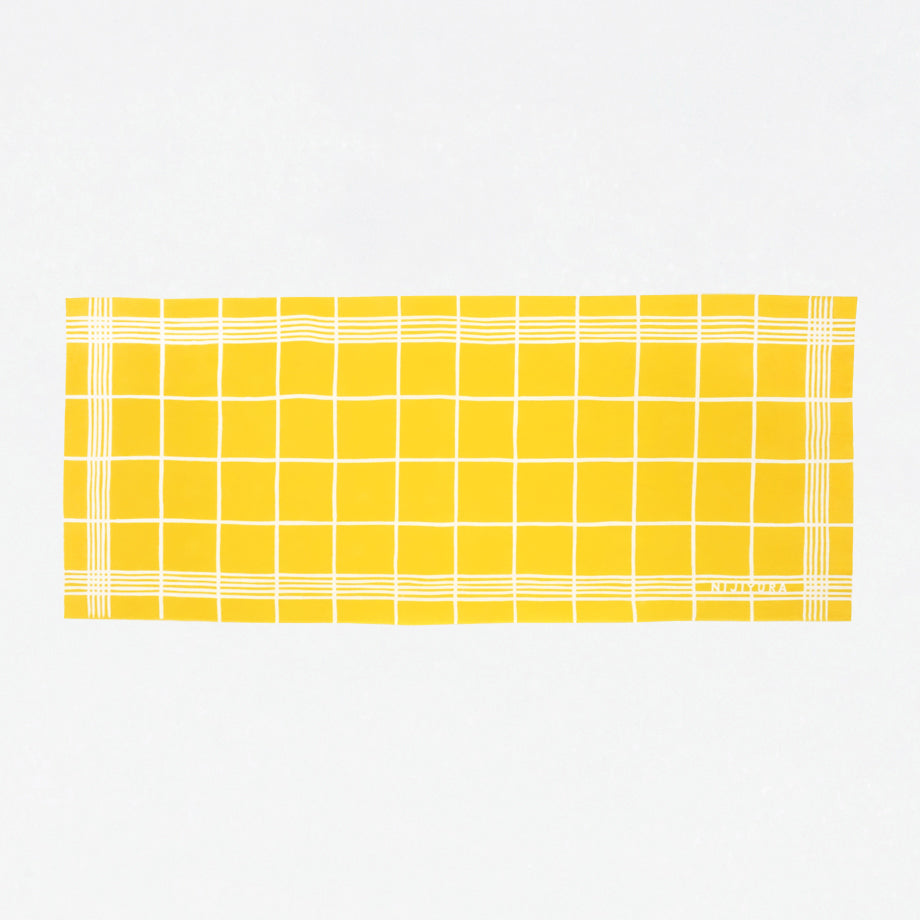 [Kokka Lifestyle] Nijiyura Cotton Tenugui - Yellow Lattice