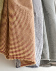 Yarn Dyed Gingham Seersucker Organic Cotton Fabric - Red TS-2039-1