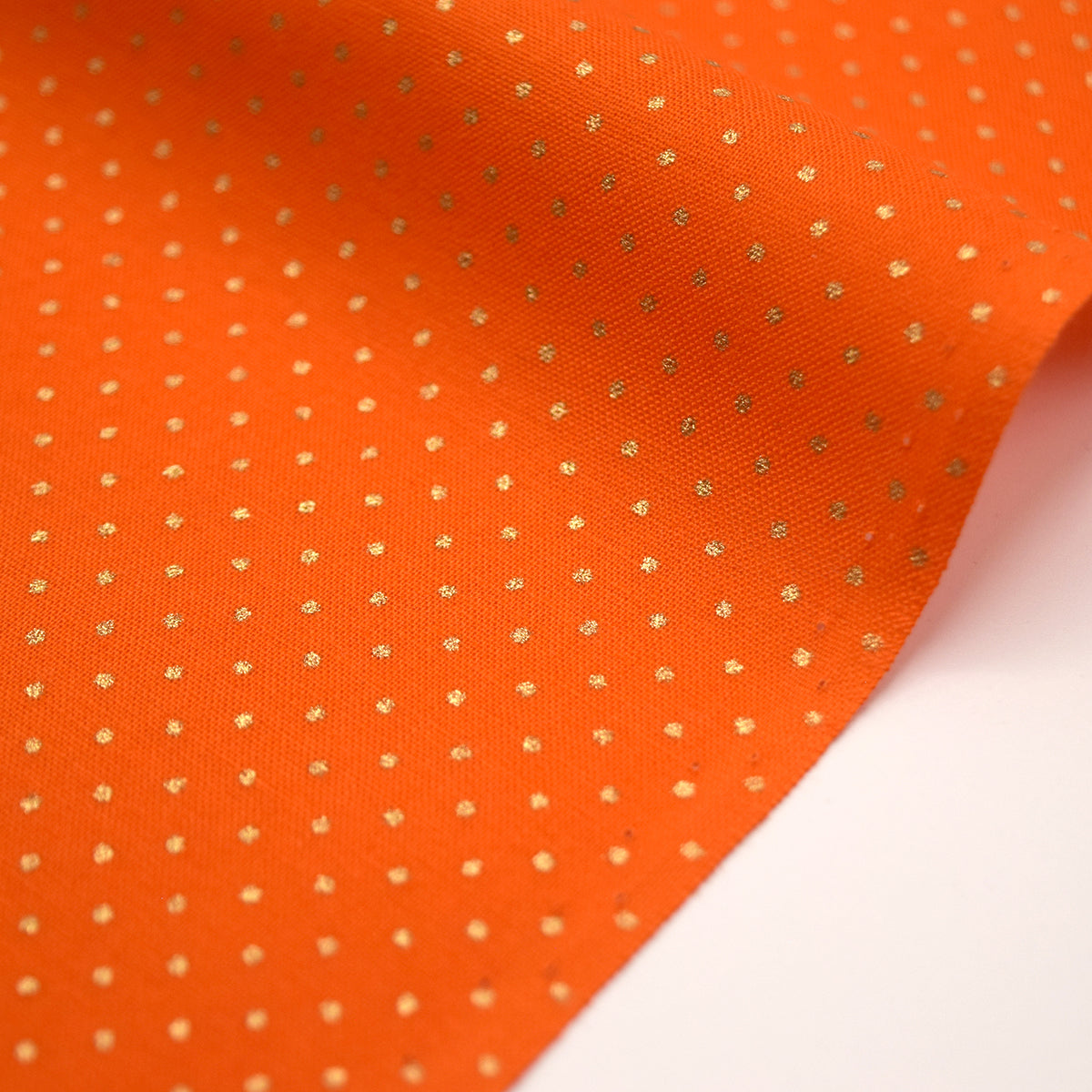 Glittery Dot Cotton Shirting - Orange