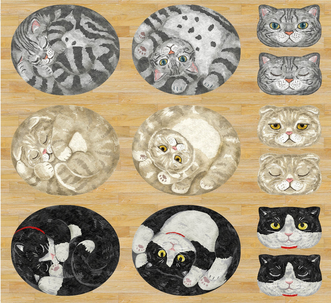 Home Deco Round Cat Friends Sheeting