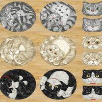 Home Deco Round Cat Friends Sheeting