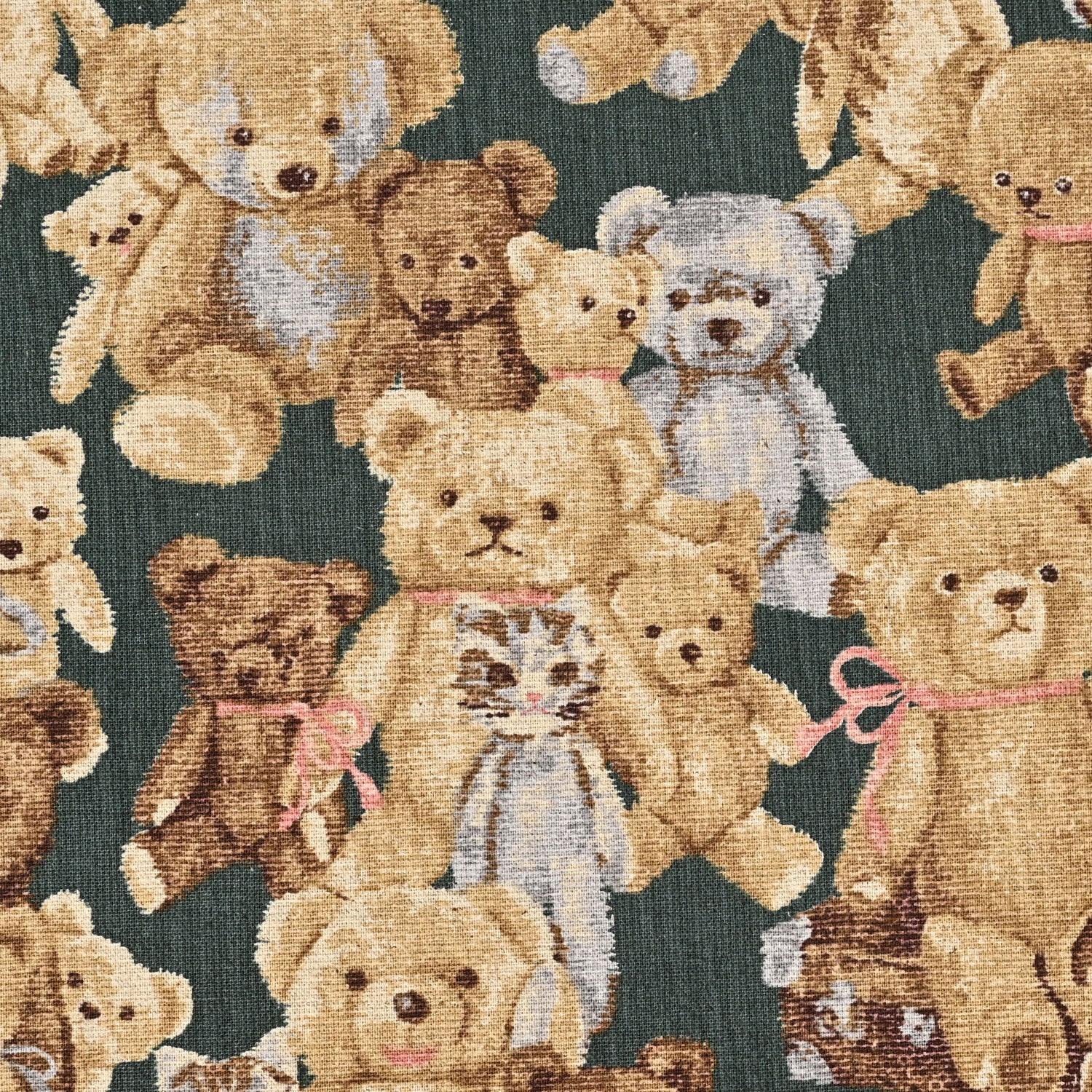 Teddy Bear Brushed Cotton Linen Canvas YGA-86010-1