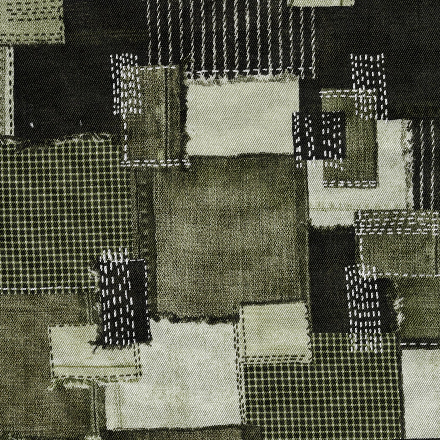 Sashiko Patchwork Print Cotton Twill YGA-89020-1