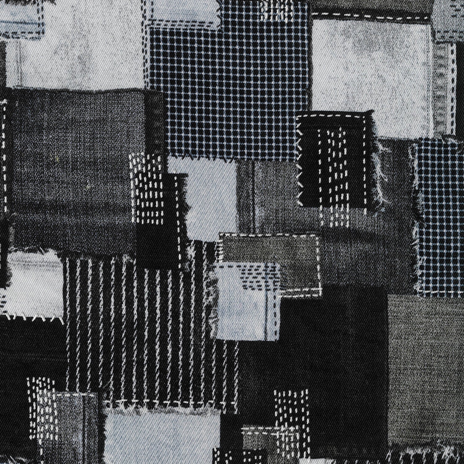 Sashiko Patchwork Print Cotton Twill YGA-89020-1