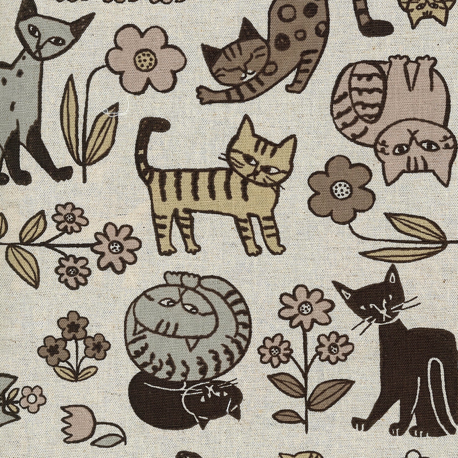 Scandinavian Style Cat Cotton Linen Canvas YGA-89070-1