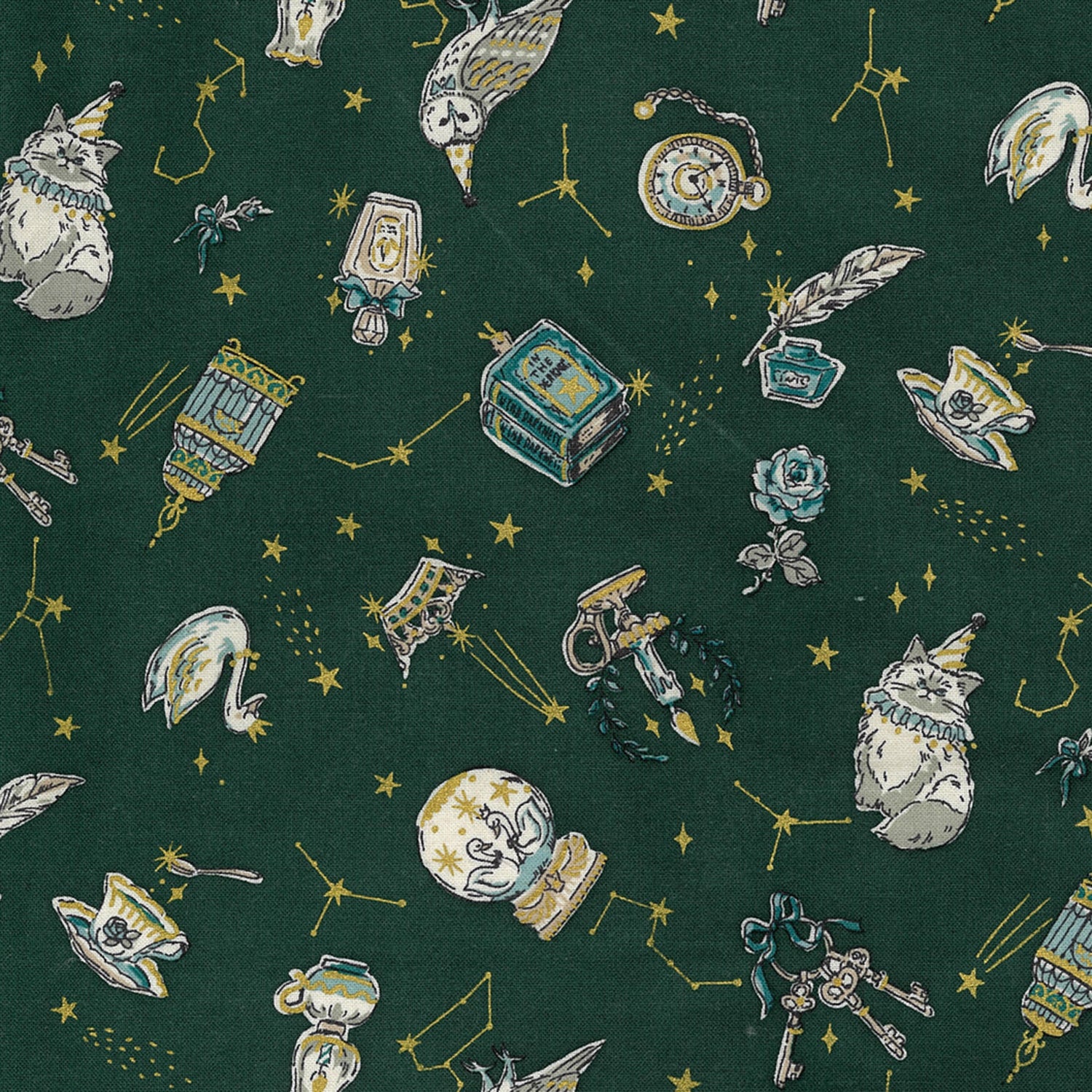 [Fabric Sample] Constellation Cats Cotton Sheeting