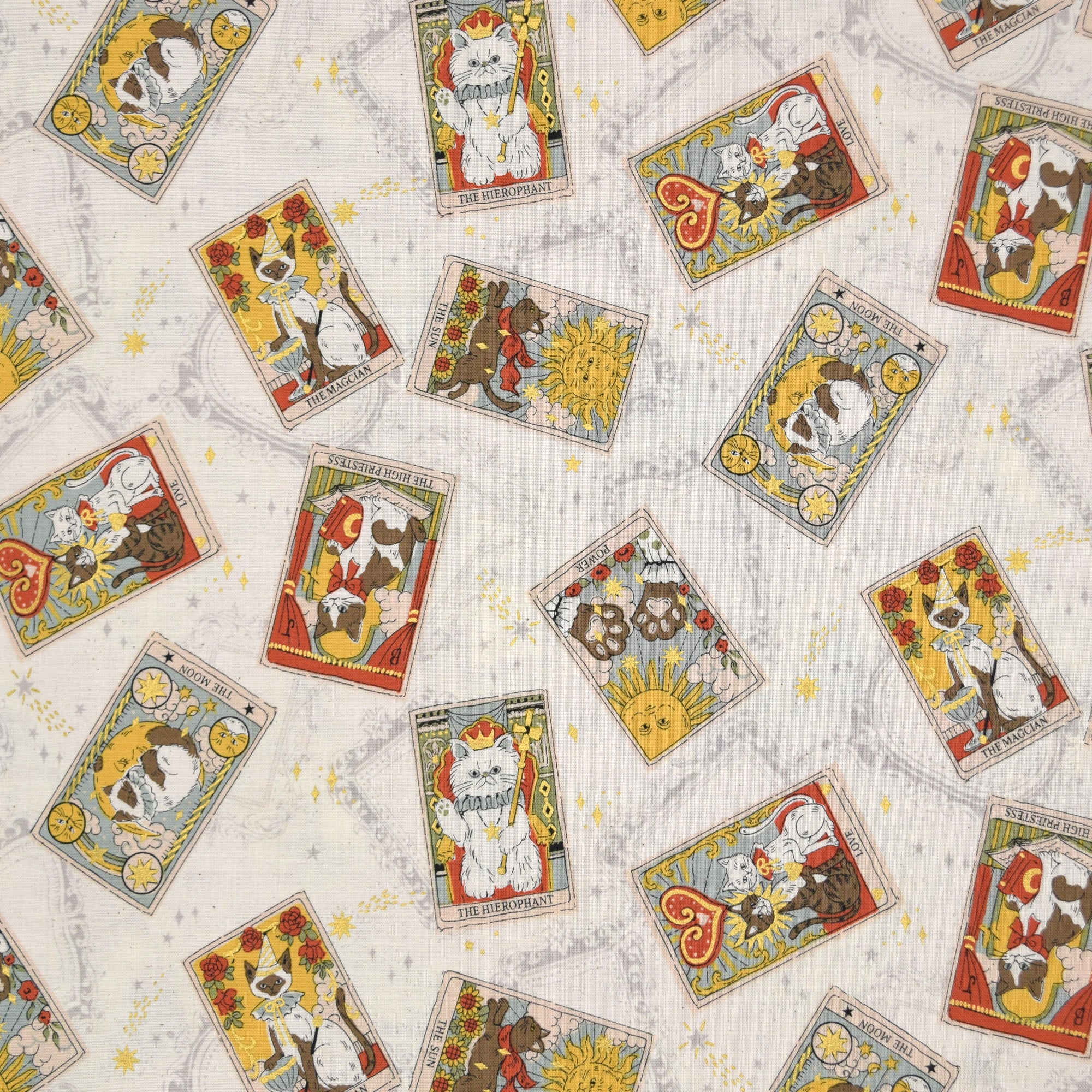 [Fabric Sample] Tarot Cats Cotton Sheeting