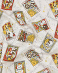 Tarot Cats Cotton Sheeting - White