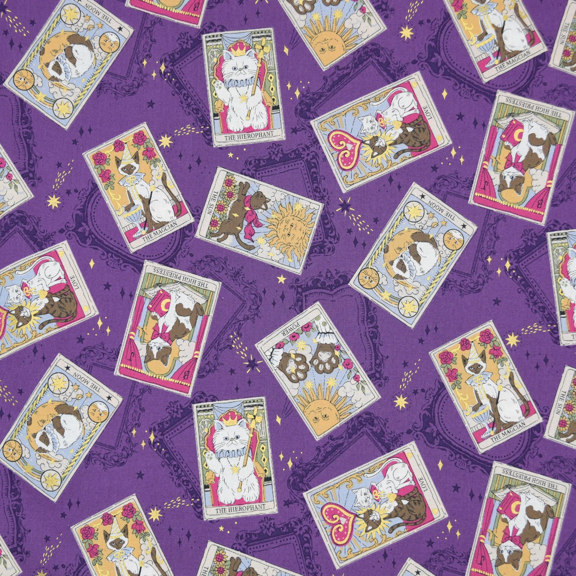 [Fabric Sample] Tarot Cats Cotton Sheeting