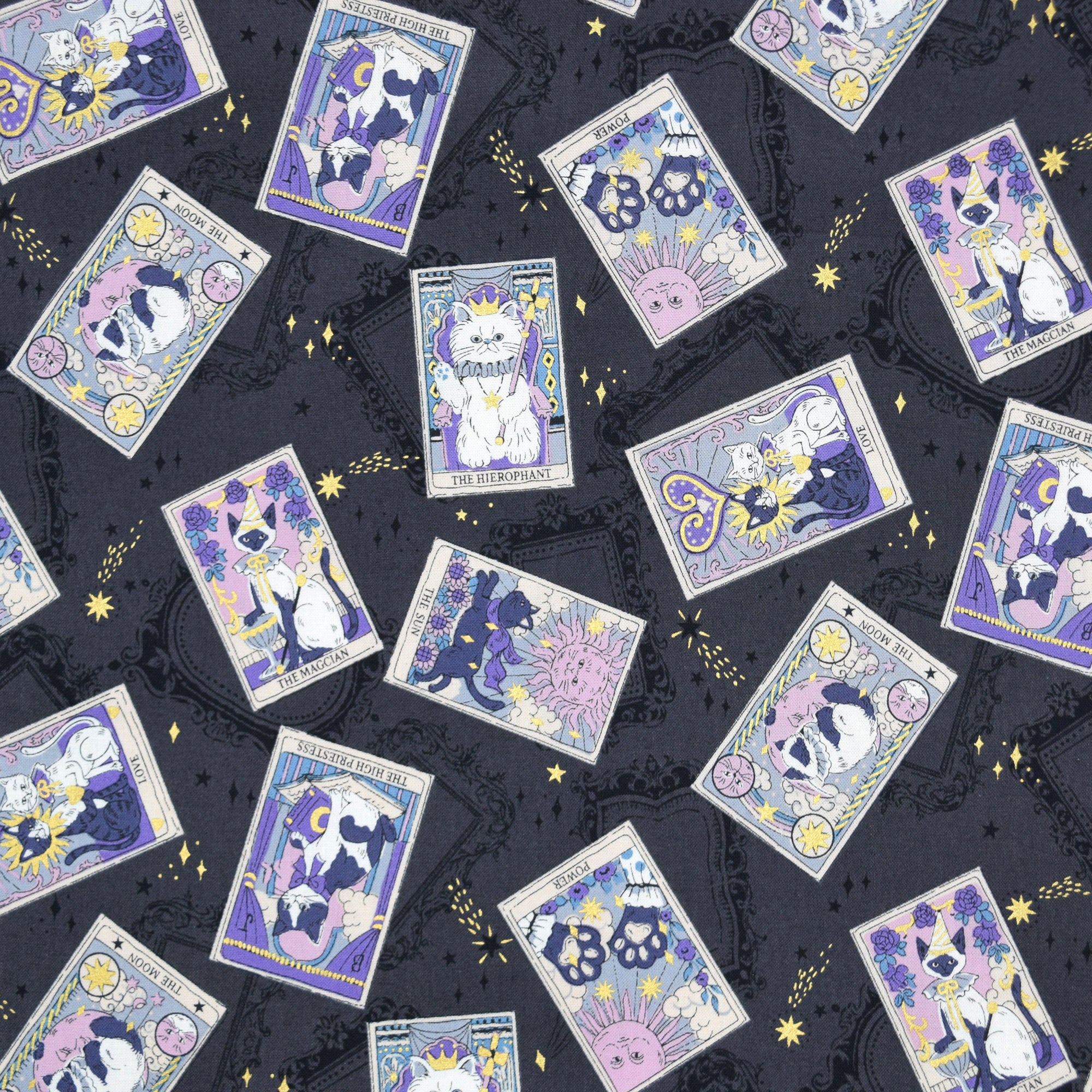 [Fabric Sample] Tarot Cats Cotton Sheeting