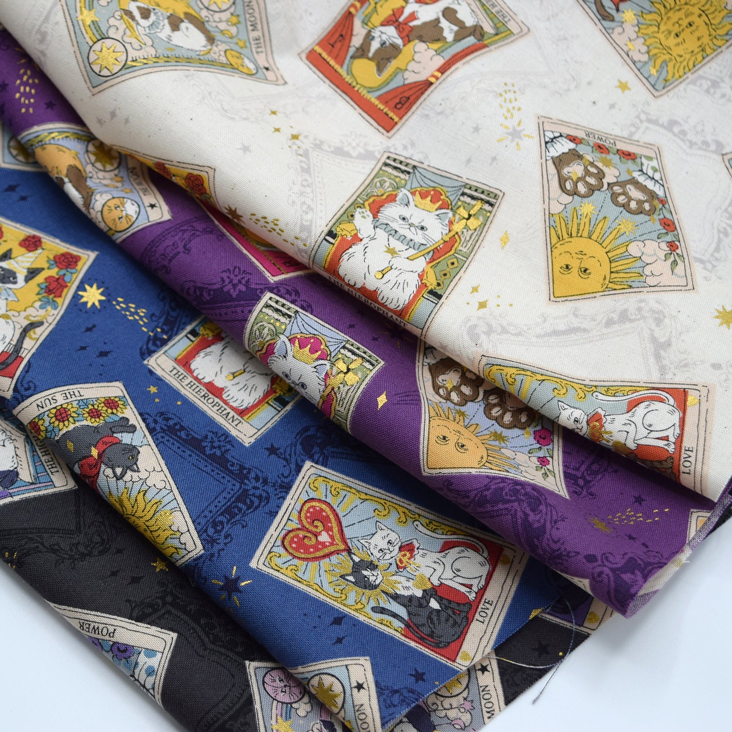 [Fabric Sample] Tarot Cats Cotton Sheeting