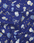 Constellation Cats Cotton Sheeting - Blue