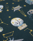 Constellation Cats Cotton Sheeting - Green