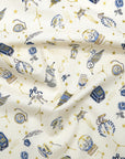 Constellation Cats Cotton Sheeting - White