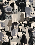 Art Animal Cats Cotton Linen Canvas - Black YGA-91060-1