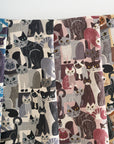 Art Animal Cats Cotton Linen Canvas - Blue YGA-91060-1