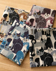 Art Animal Cats Cotton Linen Canvas - Blue YGA-91060-1