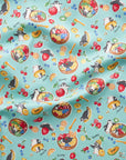 Delicious Animal Acai Bowl Penguin Cotton Oxford - Light Blue YGA-91070-2