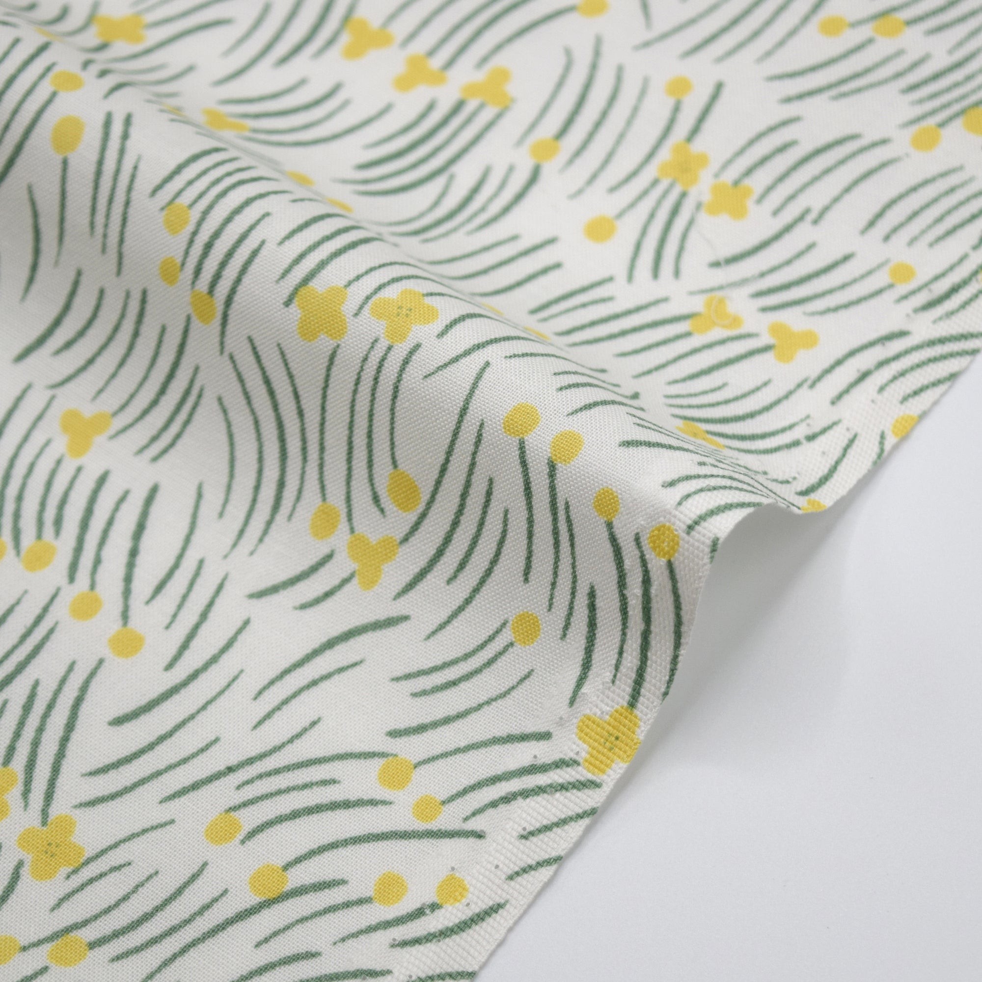 Floral Cool Breeze Cotton Sheeting - White YGA-91100-1