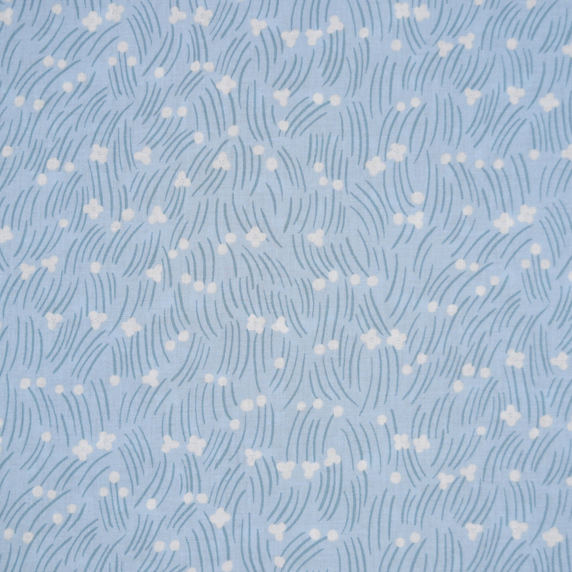 Floral Cool Breeze Cotton Sheeting - Sax Blue YGA-91100-1