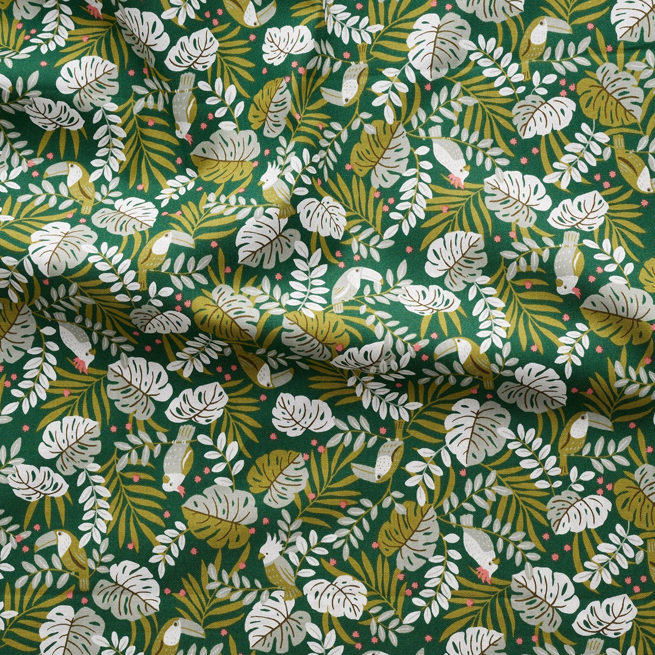 Jungle Animals Cotton Sheeting - Green YGA-91110-2