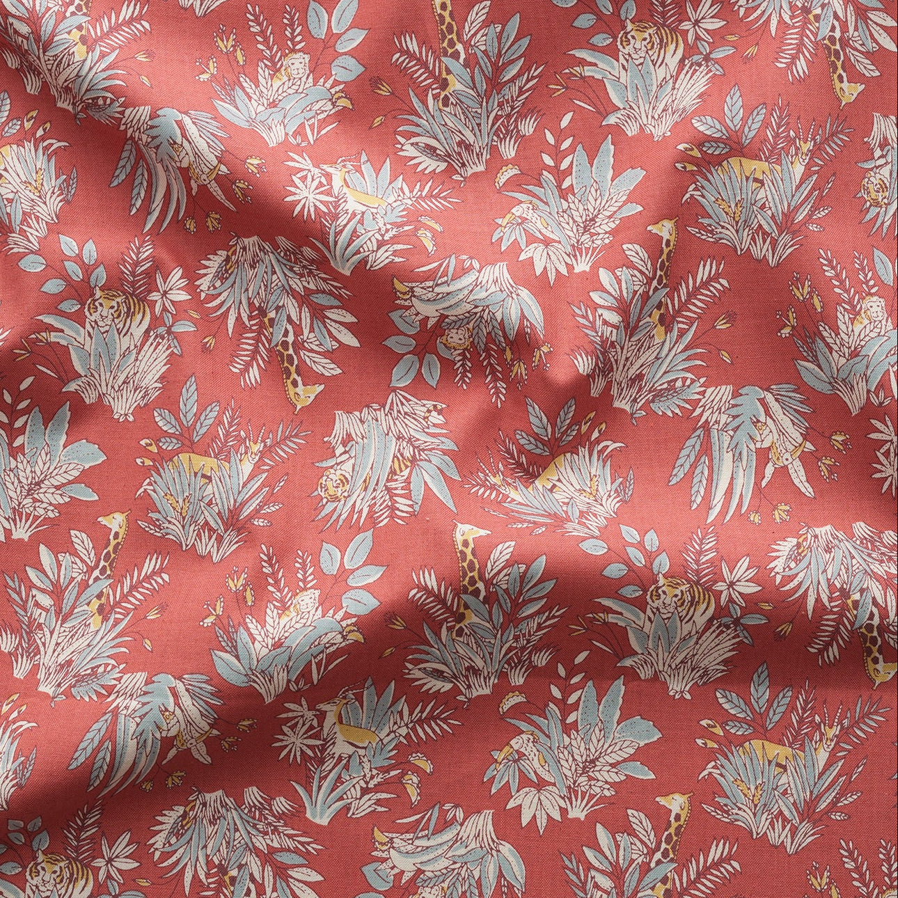 Savannah Animals Cotton Sheeting - Red YGA-91110-3