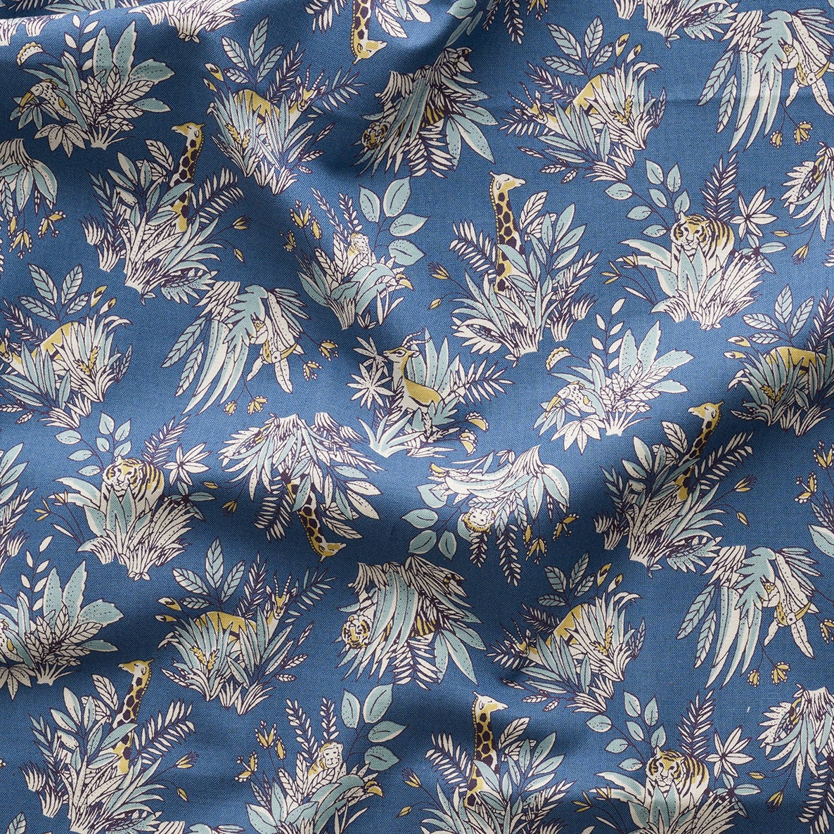 Savannah Animals Cotton Sheeting - Navy YGA-91110-3