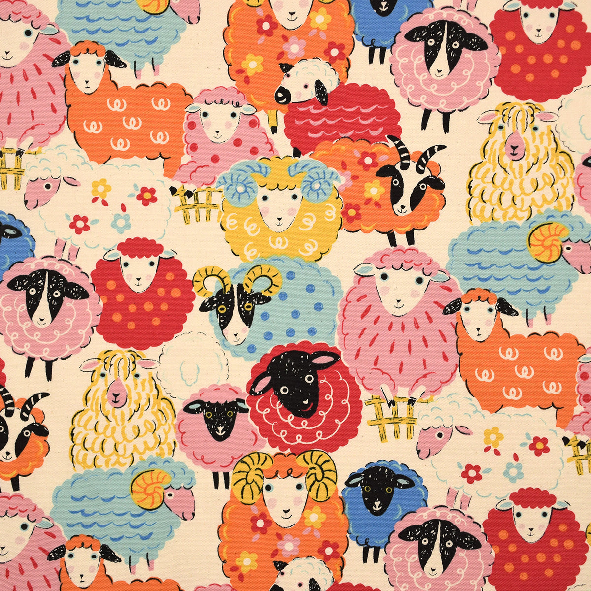 [Fabric Sample] Powerful Animal Sheep Cotton Oxford