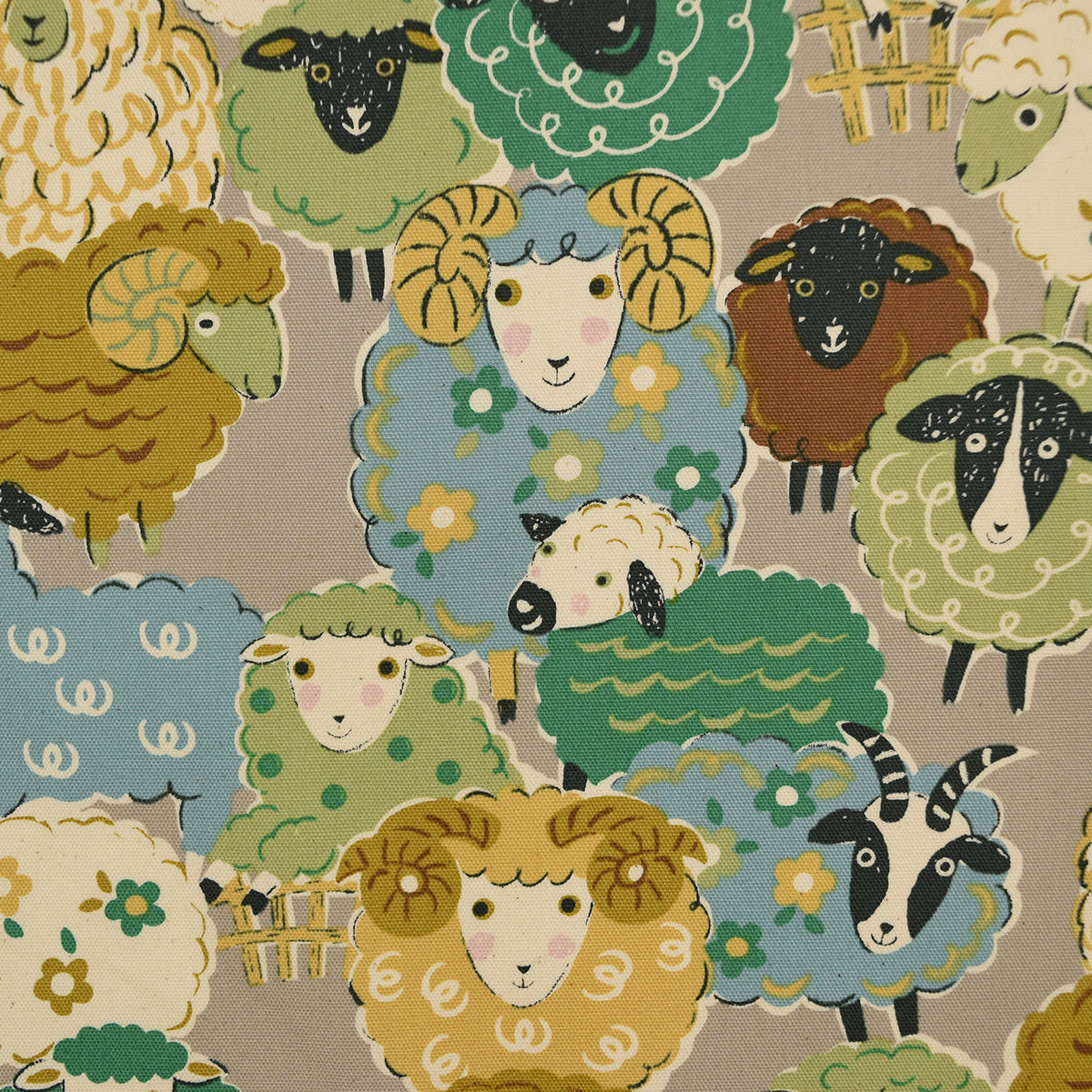 Powerful Animal Sheep Cotton Oxford - Green