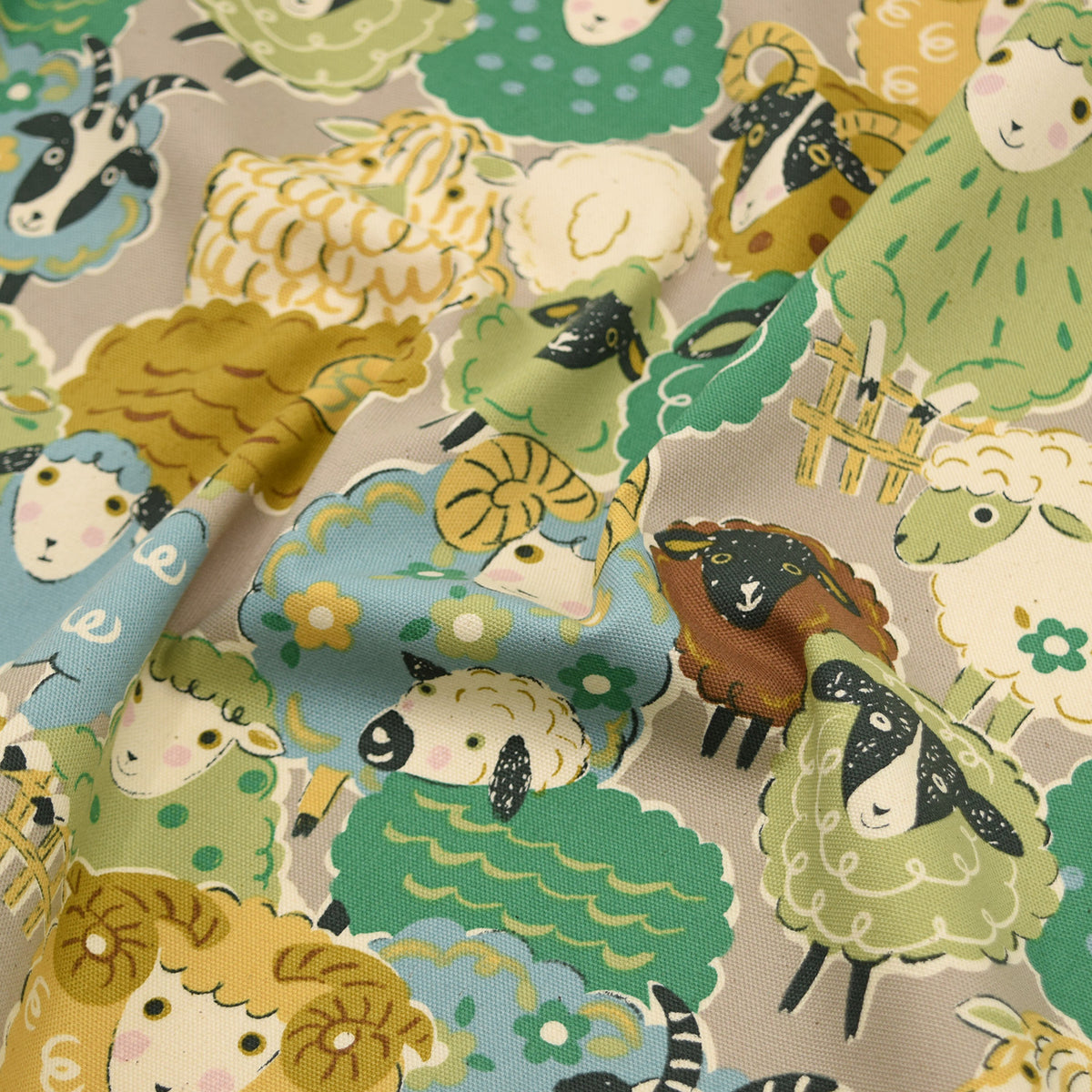 Powerful Animal Sheep Cotton Oxford - Green