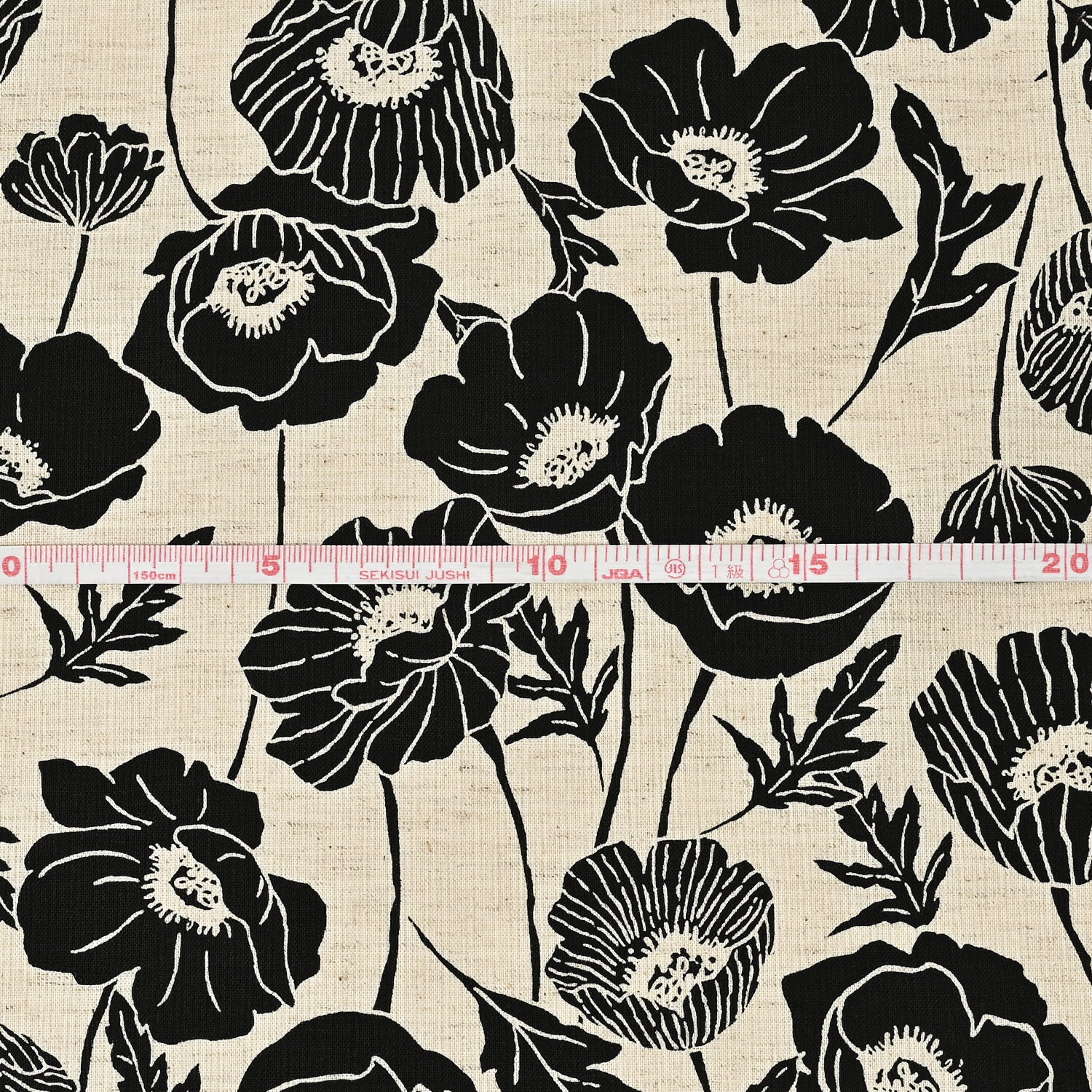 Poppy Flowers Cotton Linen Sheeting