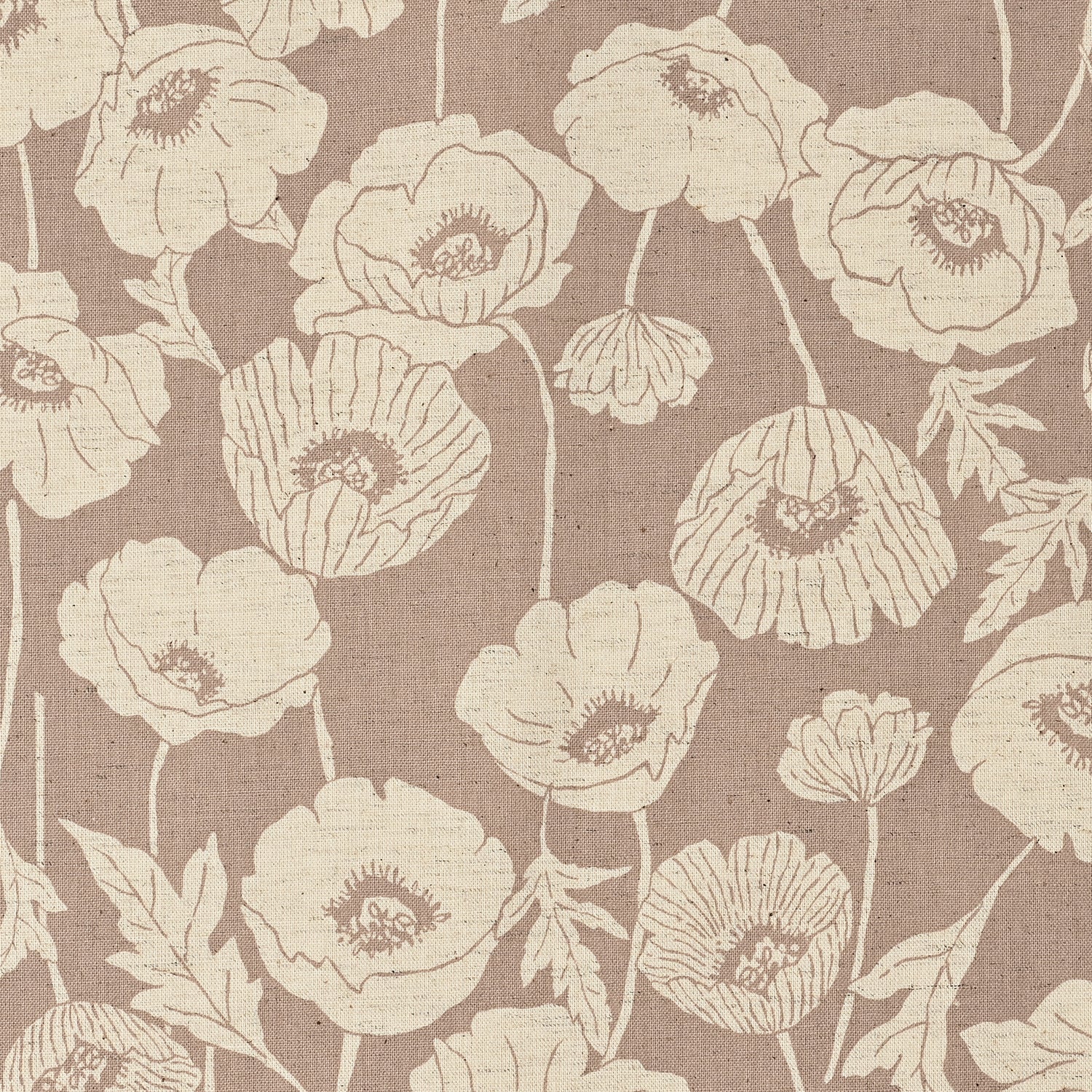 Poppy Flowers Cotton Linen Sheeting