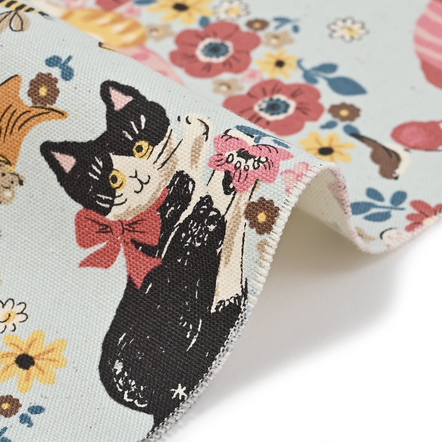 Powerful Animal Cats Flower Garden Cotton Oxford YGA-81050-1