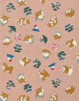 Funny Japan Shiba Inu Cotton Dobby - Pink YKA-31060-2