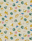 Funny Japan Shiba Inu Cotton Dobby - Natural YKA-31060-2