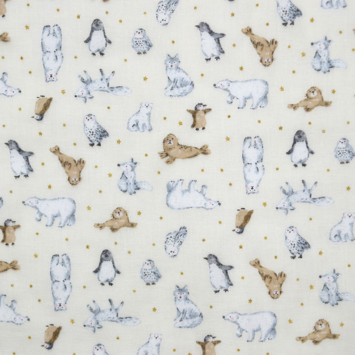 [Fabric Sample] Artic Animals Cotton Double Gauze