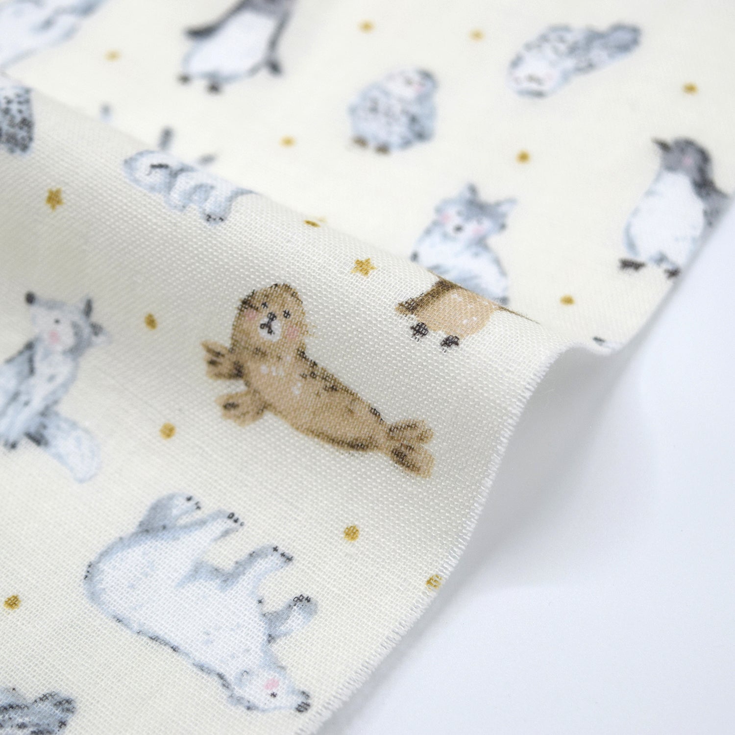 Artic Animals Cotton Double Gauze - Cream