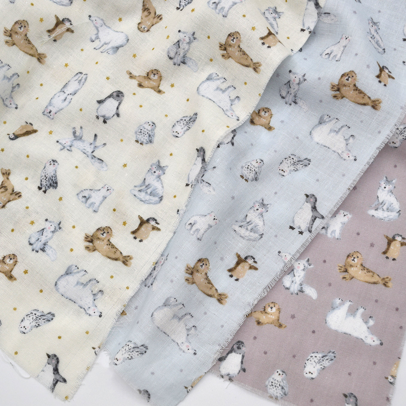 [Fabric Sample] Artic Animals Cotton Double Gauze