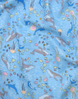 Aquatic Animals Cotton Double Gauze - Light Blue