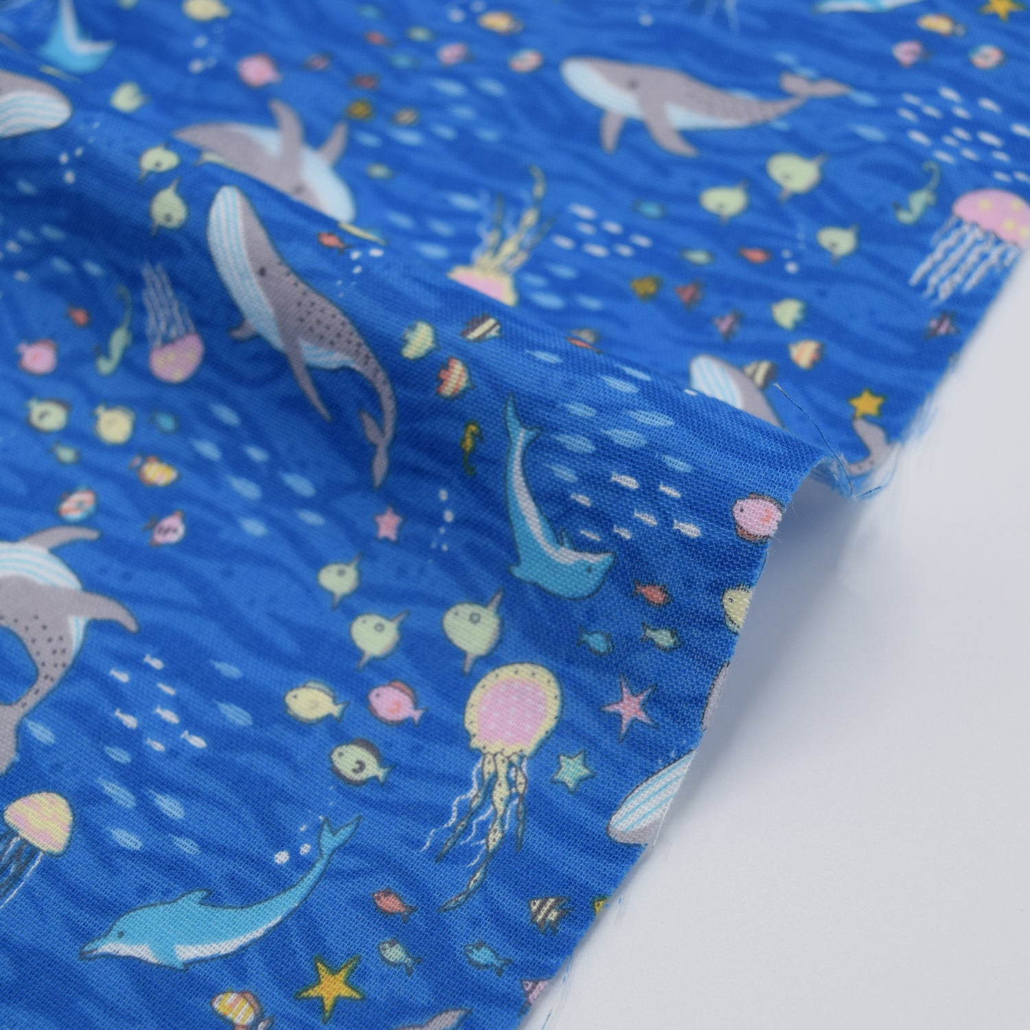 Aquatic Animals Cotton Double Gauze - Blue