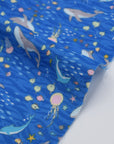 Aquatic Animals Cotton Double Gauze - Blue