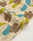 Floral Grid Cotton Linen Sheeting - Light Beige