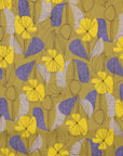 Floral Grid Cotton Linen Sheeting - Dark Beige
