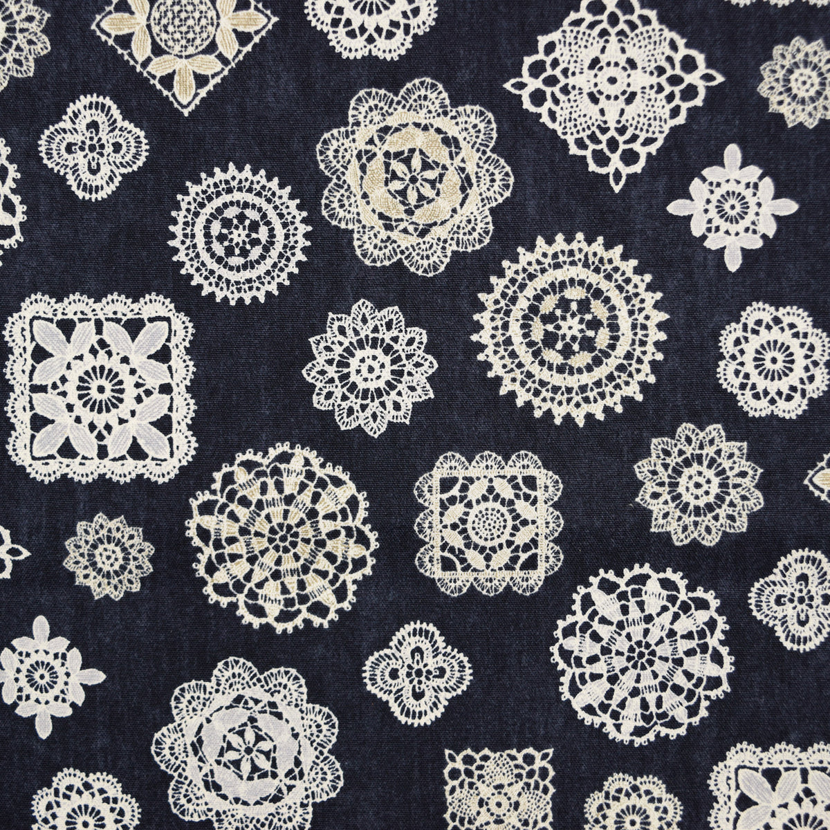 [Fabric Sample] Denim Look Lace Cotton Oxford