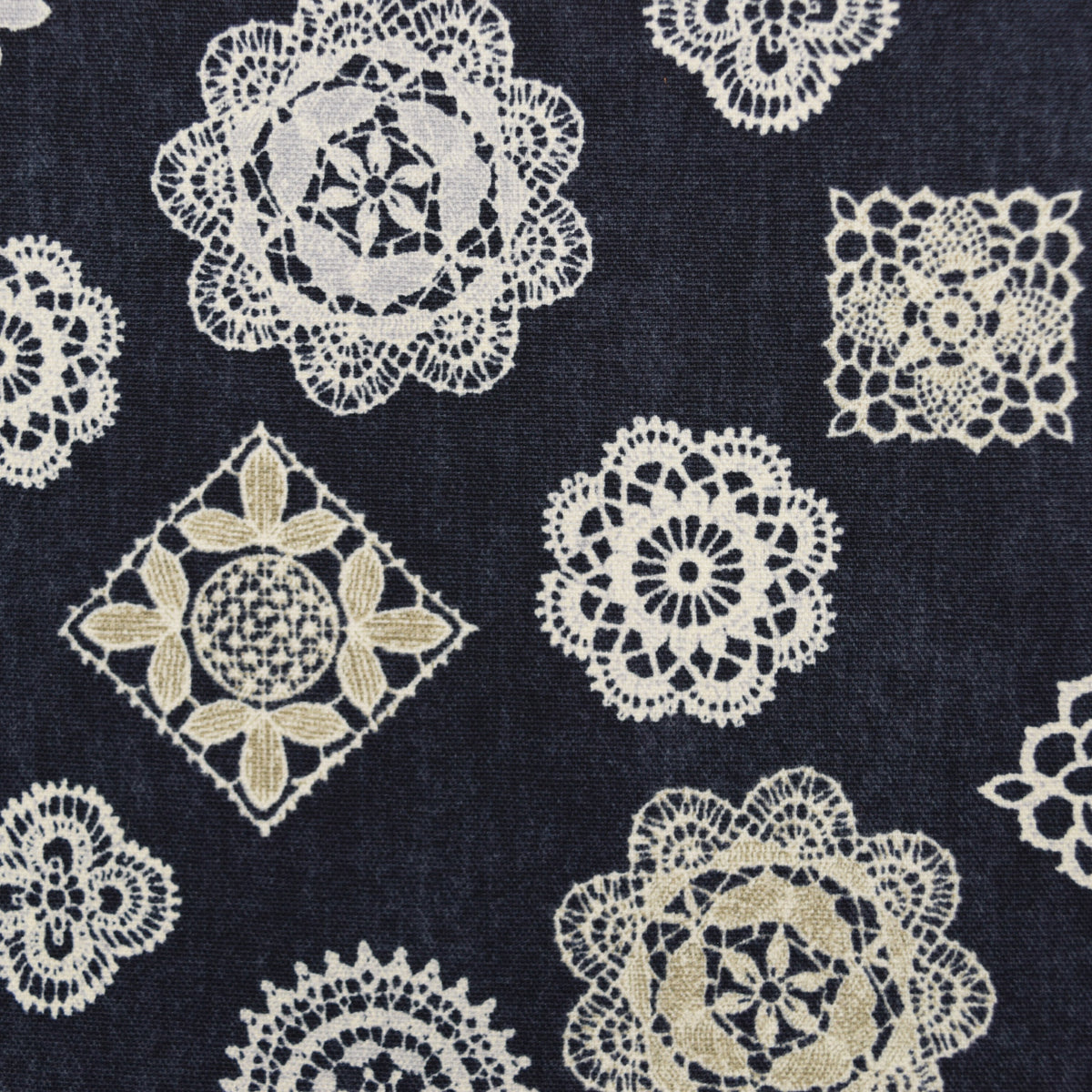 [Fabric Sample] Denim Look Lace Cotton Oxford
