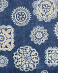 Denim Look Lace Cotton Oxford - Blue