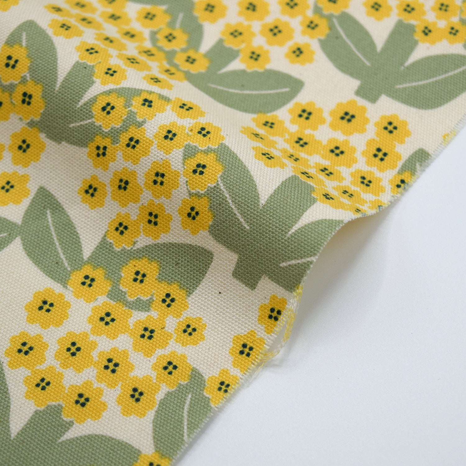 Linnea Blooming Day Cotton Oxford - White &amp; Yellow