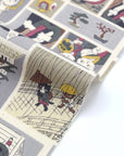 Funny Cats in Japan Cotton Sheeting - Grey